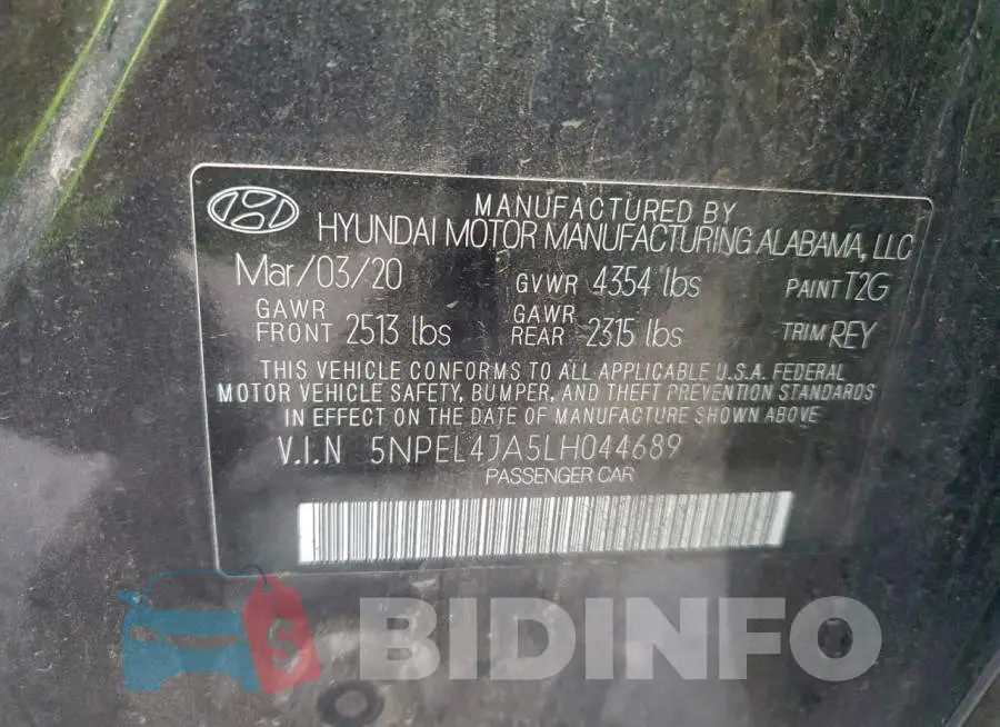 5NPEL4JA5LH044689 Photo# 12