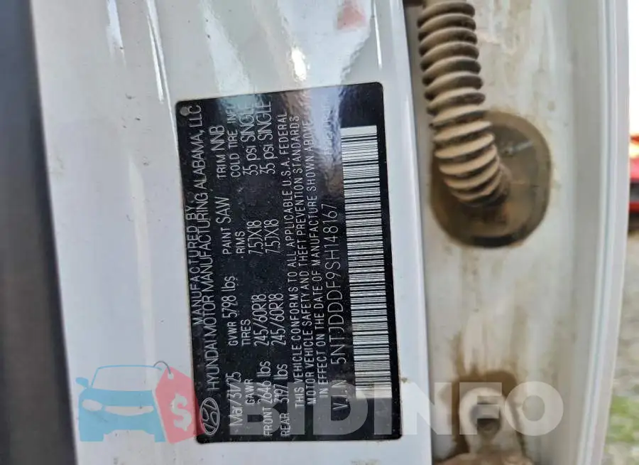 5NTJDDDF9SH148167 Photo# 13