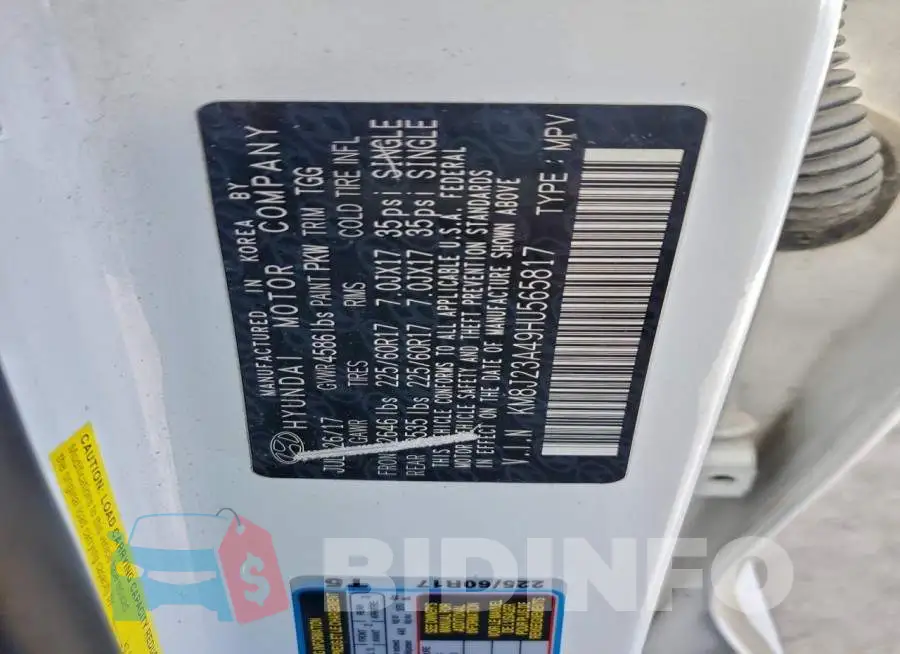 KM8J23A49HU565817 Photo# 13