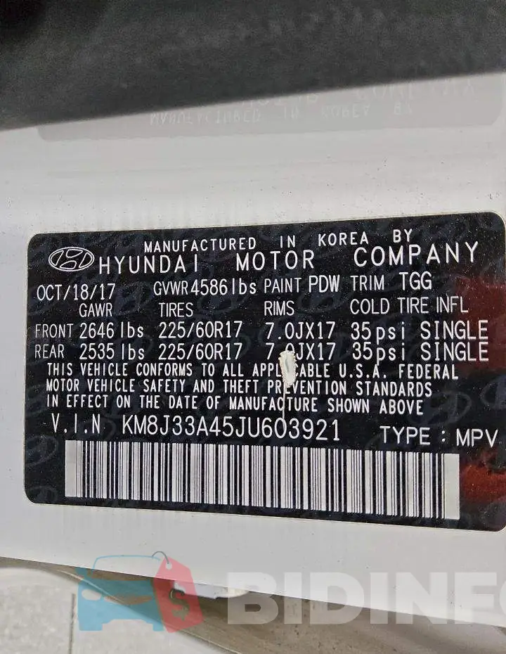 KM8J33A45JU603921 Photo# 13