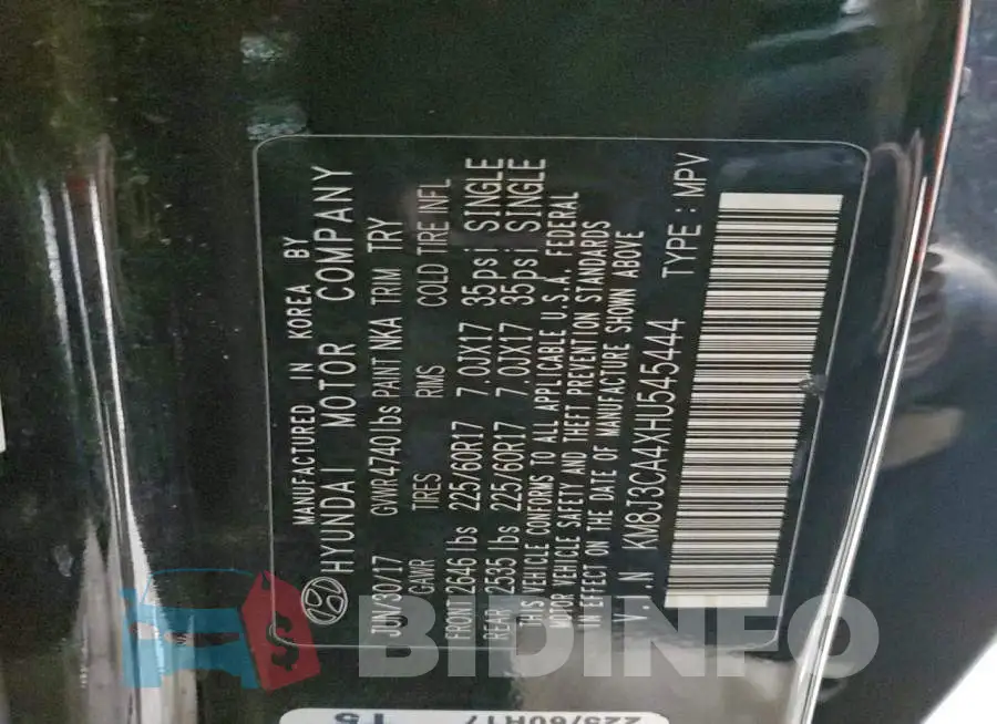 KM8J3CA4XHU545444 Photo# 13