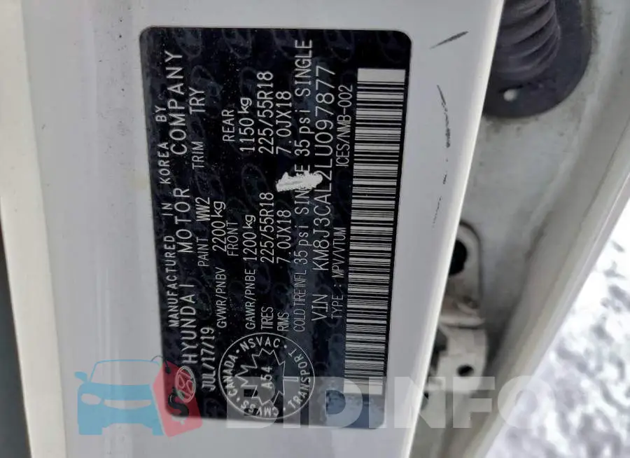 KM8J3CAL2LU097877 Photo# 14