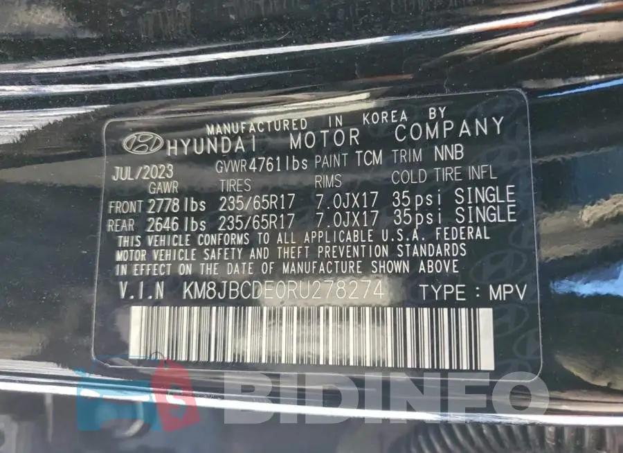 KM8JBCDE0RU278274 Photo# 13