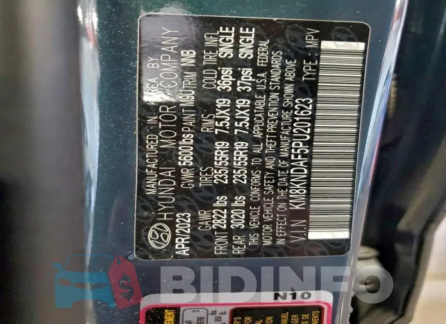 KM8KNDAF5PU201623 Photo# 13