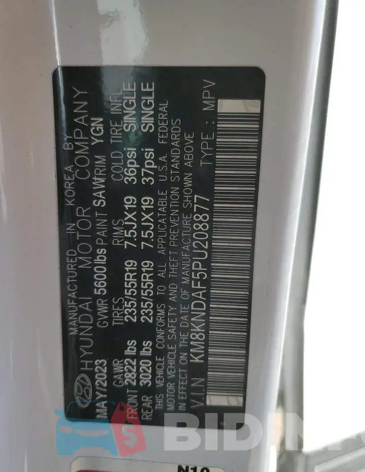 KM8KNDAF5PU208877 Photo# 13