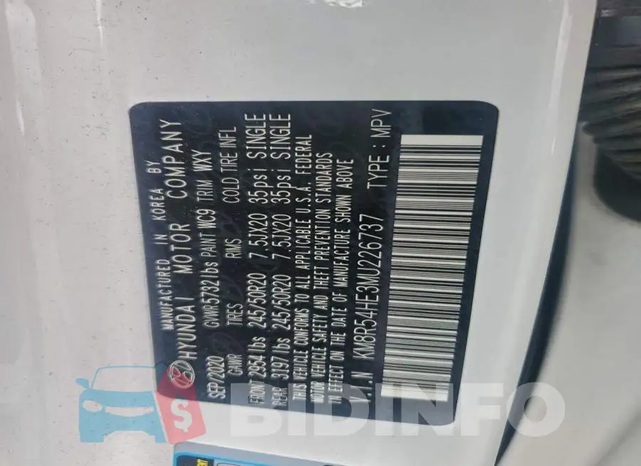 KM8R54HE3MU226737 Photo# 13