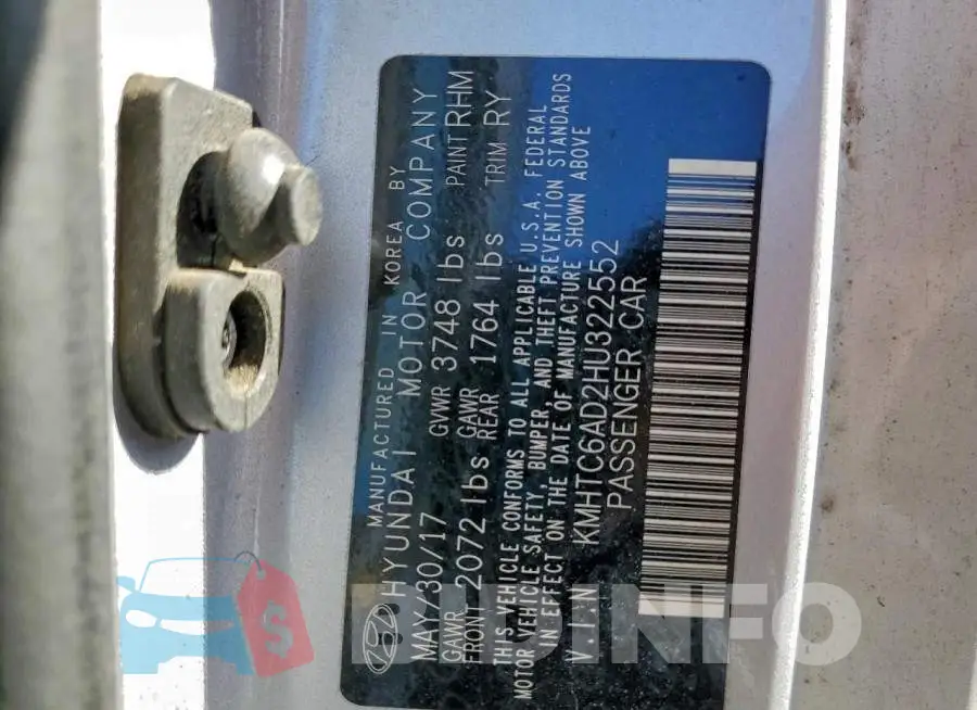 KMHTC6AD2HU322552 Photo# 13
