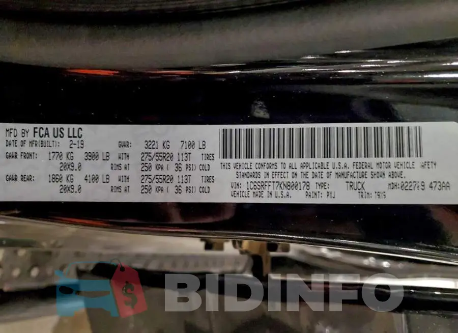 1C6SRFFT7KN800178 Photo# 12