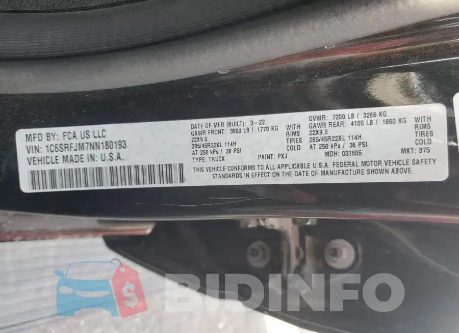 1C6SRFJM7NN180193 Photo# 12