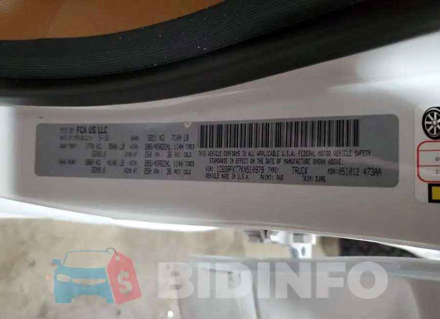 1C6SRFKT7KN510979 Photo# 12