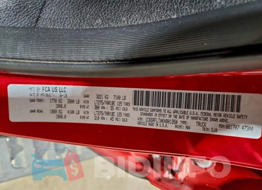 1C6SRFLTXKN901350 Photo# 12
