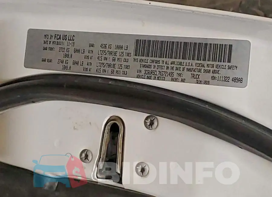3C6UR5CL7KG721495 Photo# 12