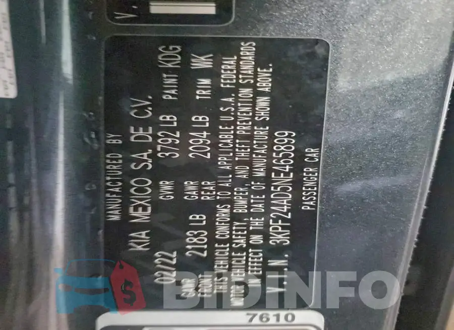 3KPF24AD5NE465899 Photo# 12