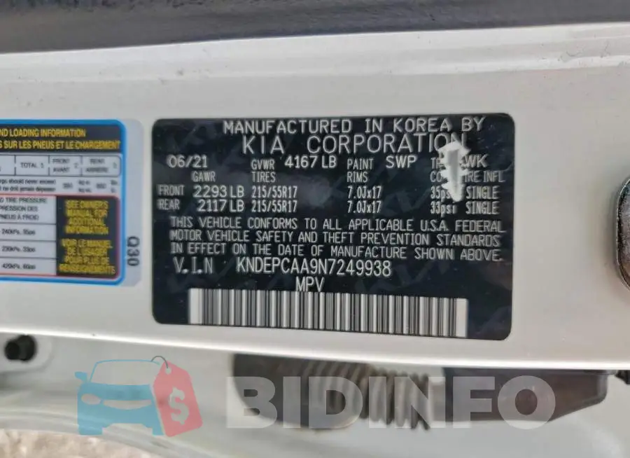 KNDEPCAA9N7249938 Photo# 13