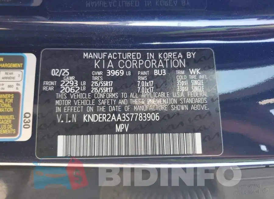 KNDER2AA3S7783906 Photo# 12