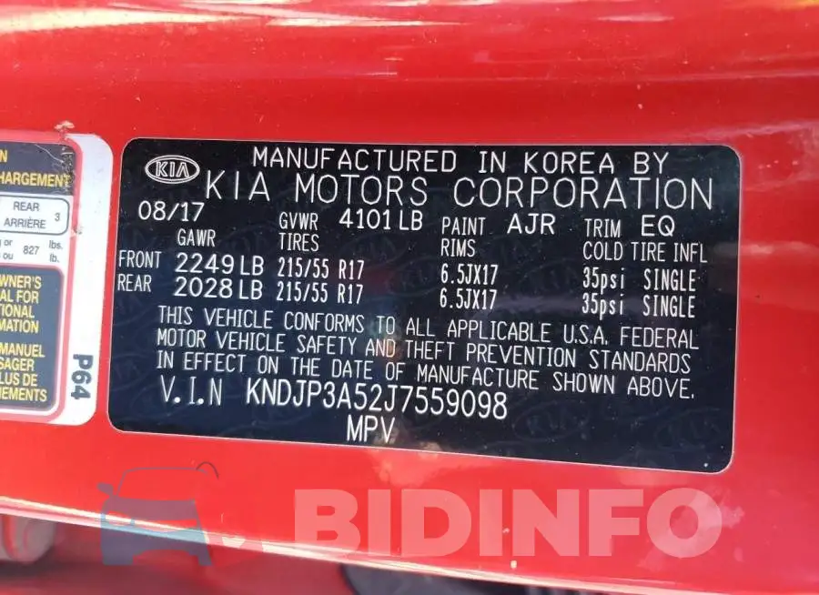 KNDJP3A52J7559098 Photo# 12