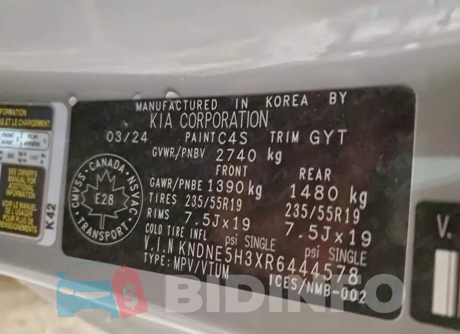 KNDNE5H3XR6444578 Photo# 13