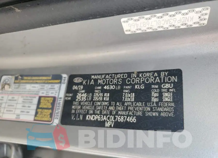 KNDP63AC0L7687466 Photo# 13