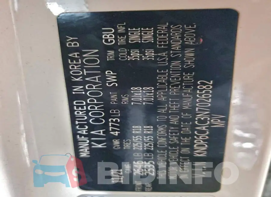 KNDP6CAC3N7026582 Photo# 12