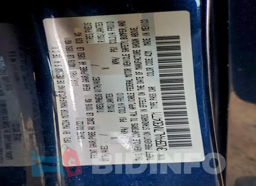 3MZBPAAL7NM304771 Photo# 12