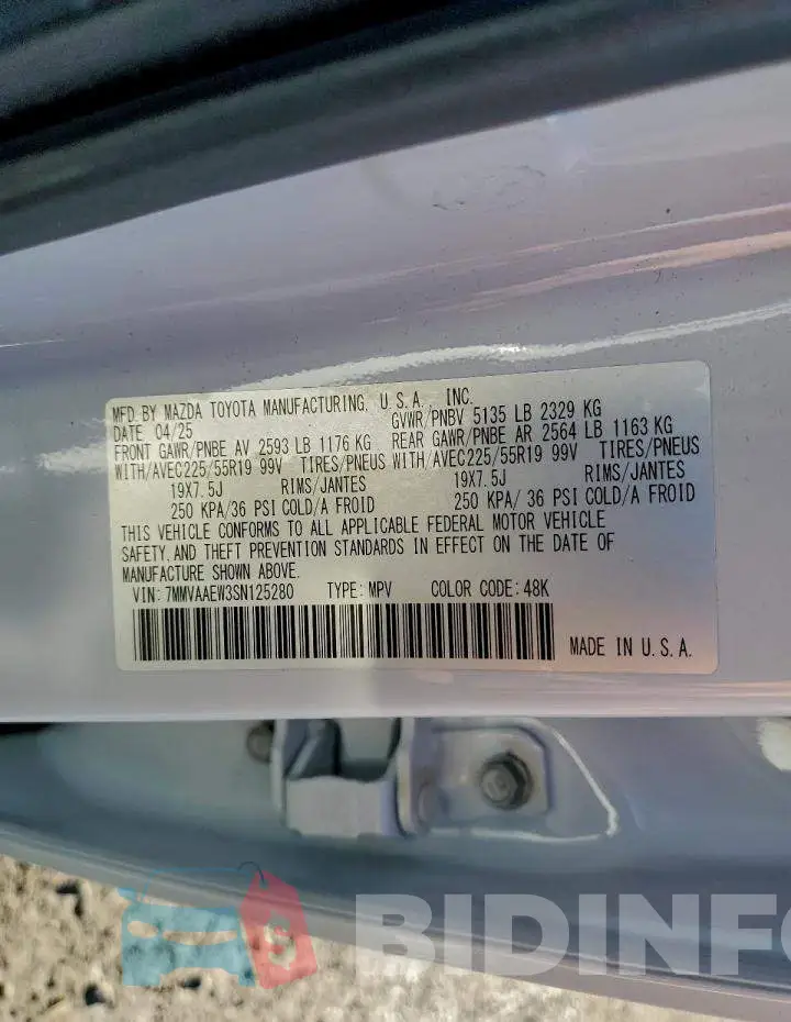 7MMVAAEW3SN125280 Photo# 13