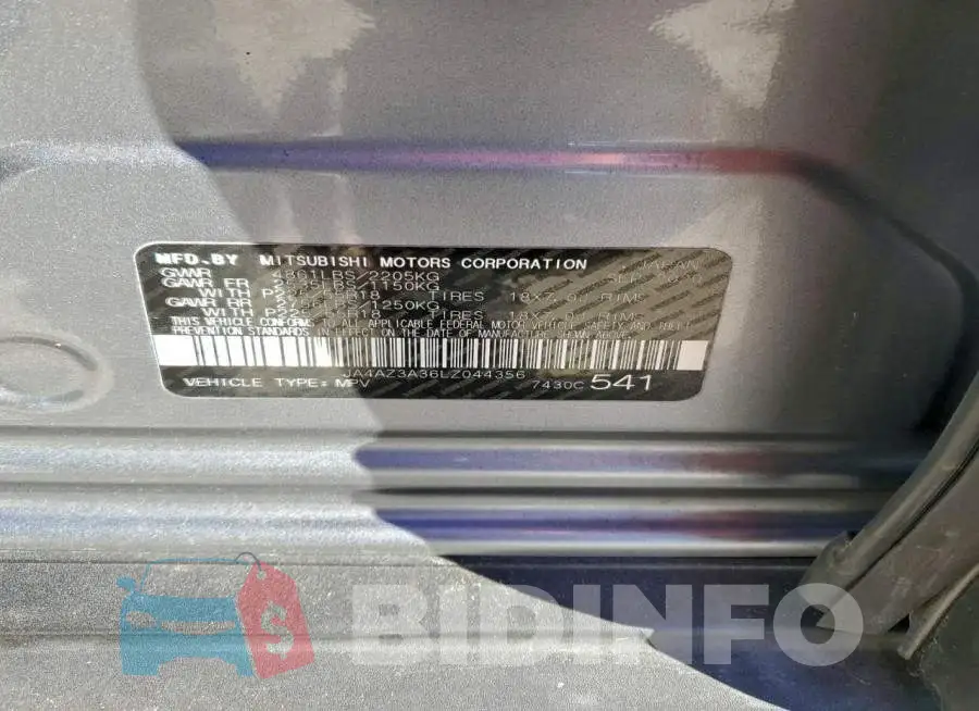 JA4AZ3A36LZ044356 Photo# 13