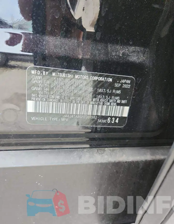 JA4J4TA86PZ007582 Photo# 13