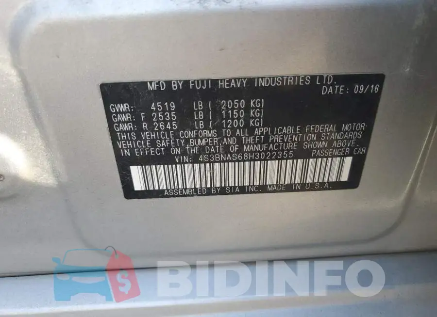 4S3BNAS68H3022355 Photo# 12