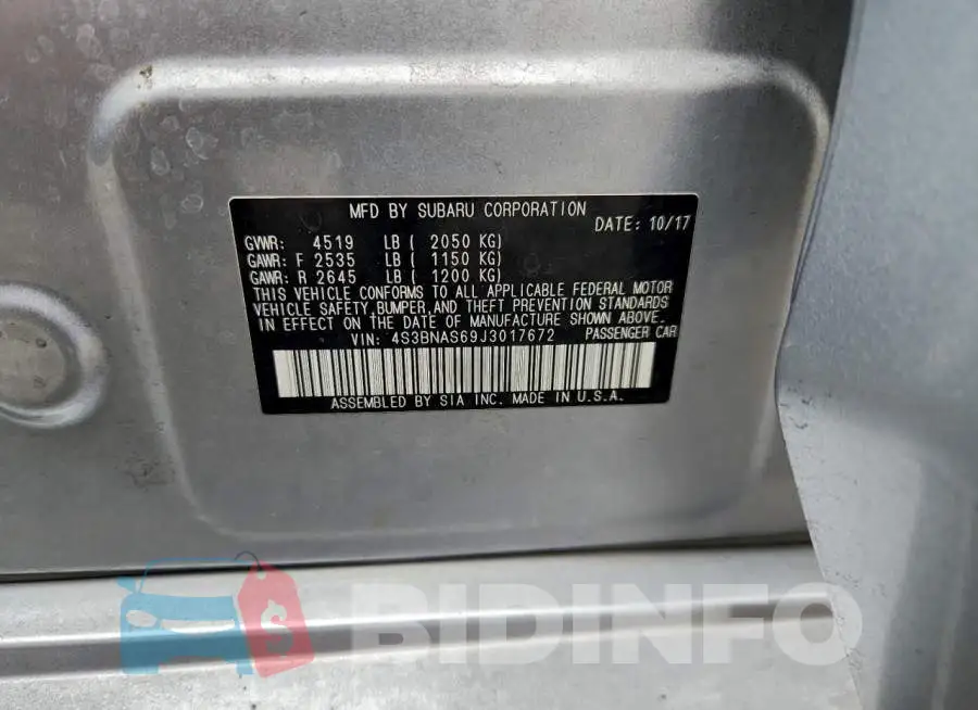 4S3BNAS69J3017672 Photo# 12