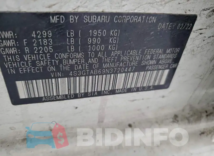 4S3GTAB69N3720447 Photo# 12