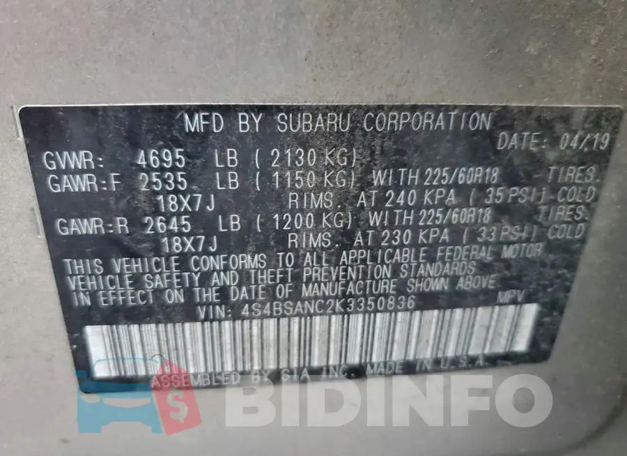 4S4BSANC2K3350836 Photo# 13