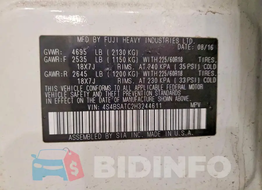 4S4BSATC2H3244611 Photo# 13