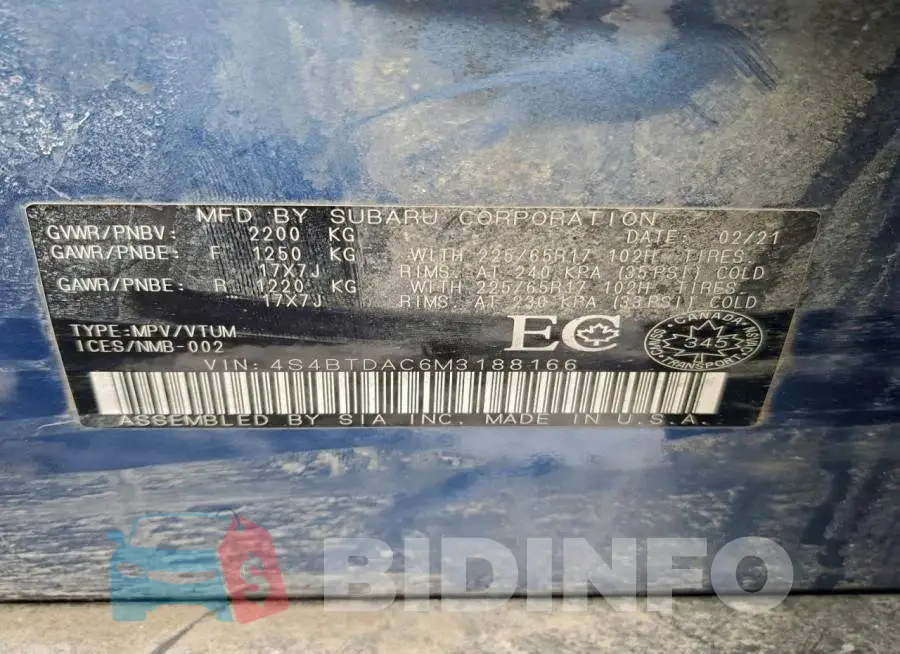 4S4BTDAC6M3188166 Photo# 14