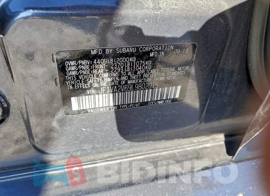JF1VA2V69L9802015 Photo# 12