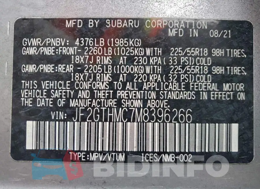 JF2GTHMC7M8396266 Photo# 13