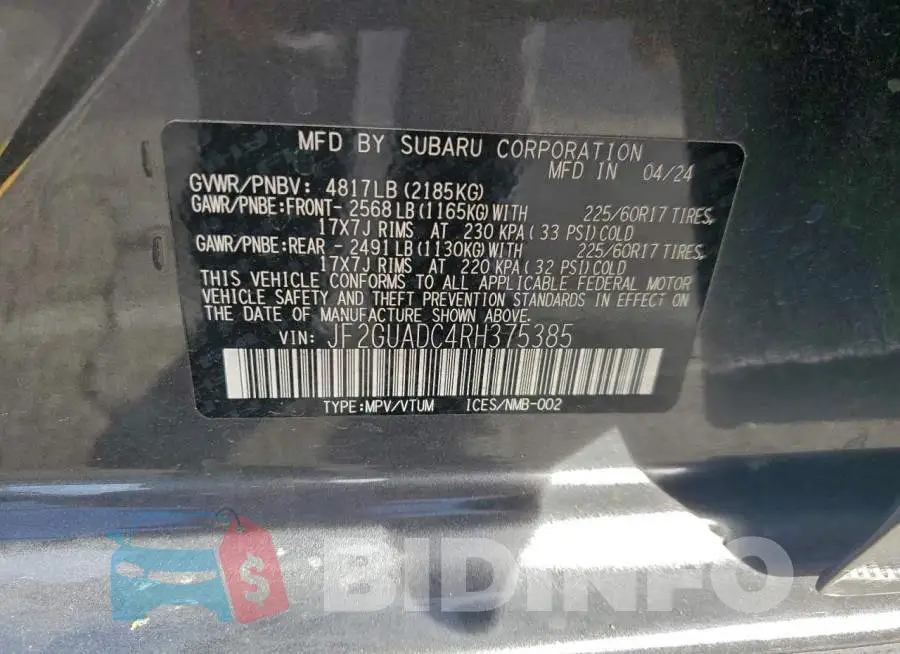 JF2GUADC4RH375385 Photo# 13