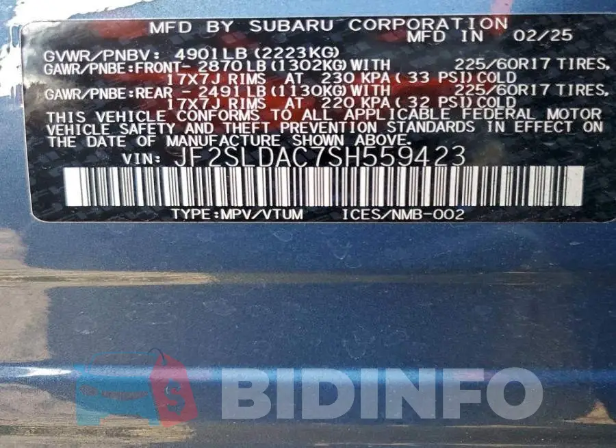JF2SLDAC7SH559423 Photo# 14