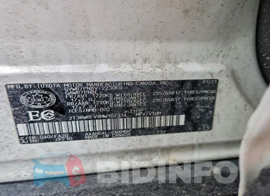 2T3RWRFVXMW107314 Photo# 13