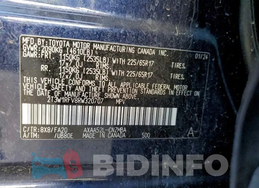 2T3W1RFV8RW320707 Photo# 12