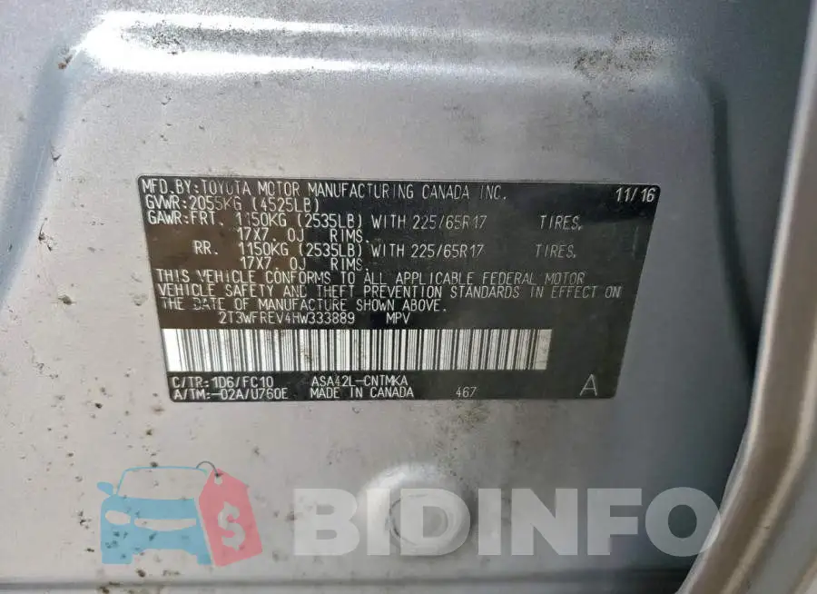2T3WFREV4HW333889 Photo# 13