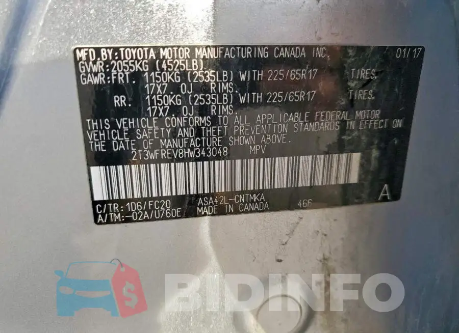 2T3WFREV8HW343048 Photo# 12