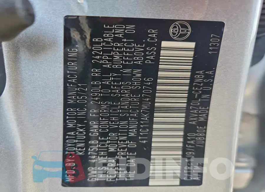 4T1C11AK7MU470746 Photo# 13