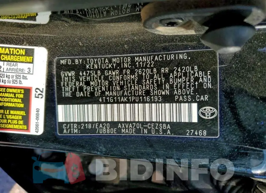 4T1G11AK1PU116193 Photo# 12