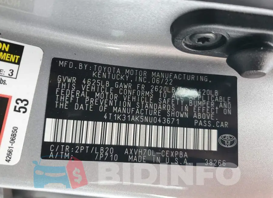 4T1K31AK5NU043671 Photo# 13
