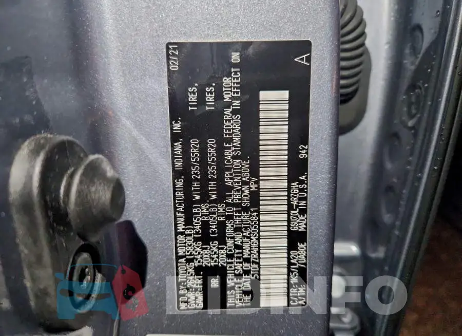 5TDFZRAH6MS055841 Photo# 14