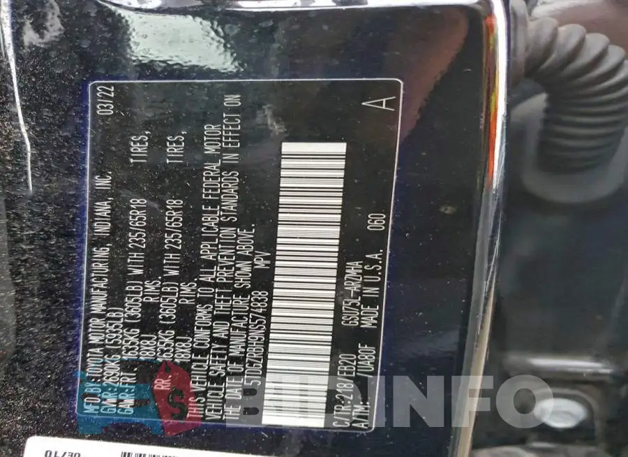 5TDGZRBH9NS574838 Photo# 13