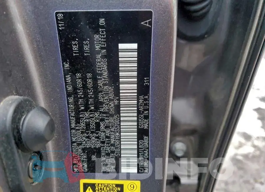 5TDJZRFH9KS570025 Photo# 13
