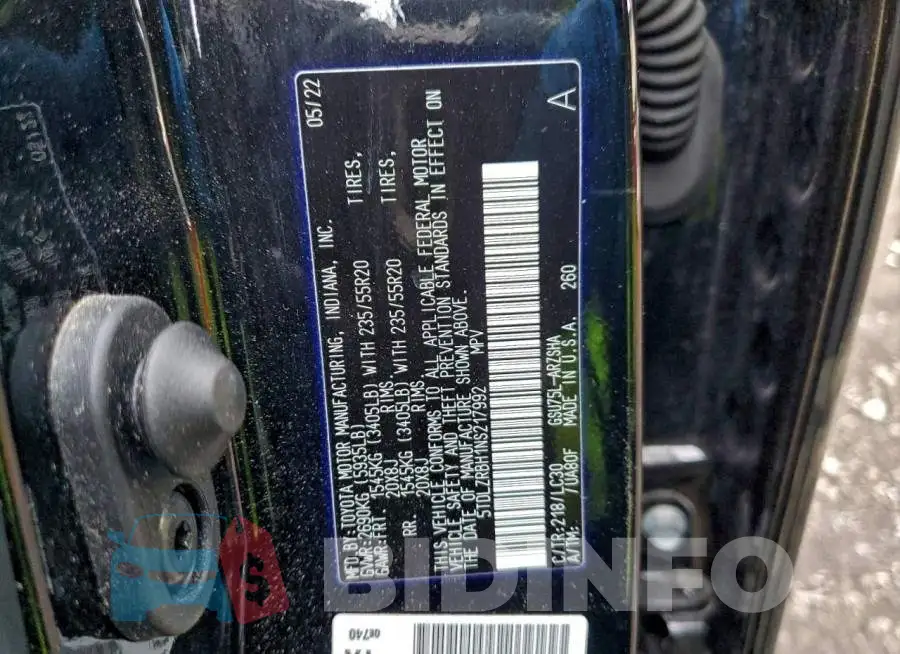 5TDLZRBH1NS217992 Photo# 12