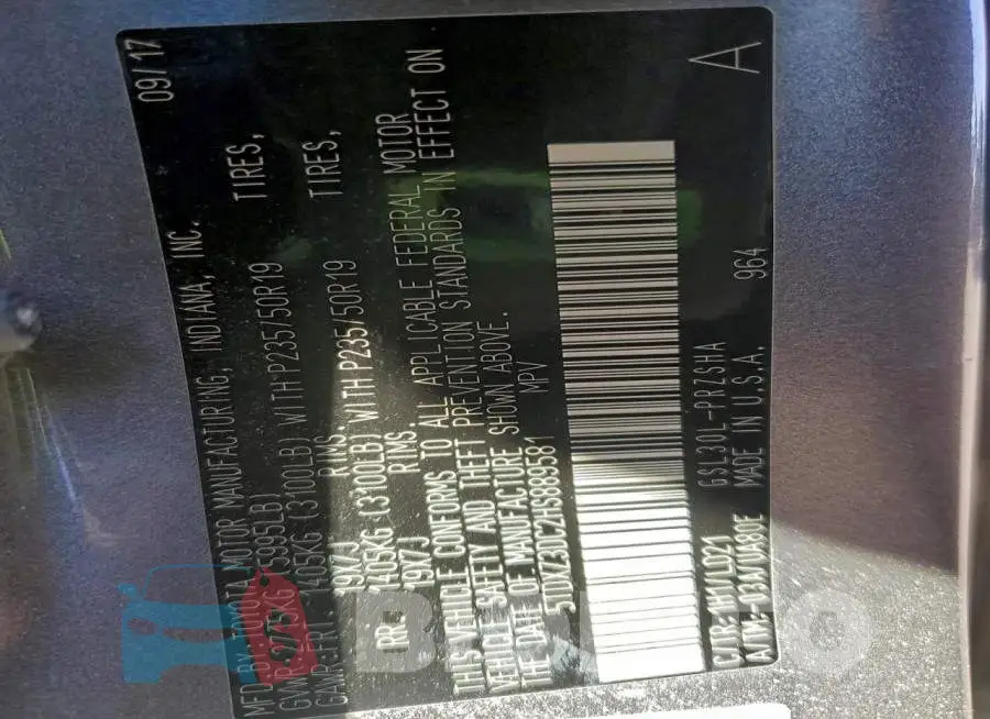 5TDXZ3DC2HS889581 Photo# 13
