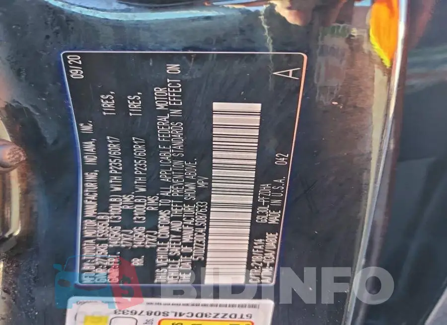 5TDZZ3DC4LS087633 Photo# 13